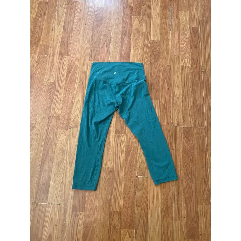 Lululemon Align High Rise Crop 21” Leggings Green Smoke Size 8